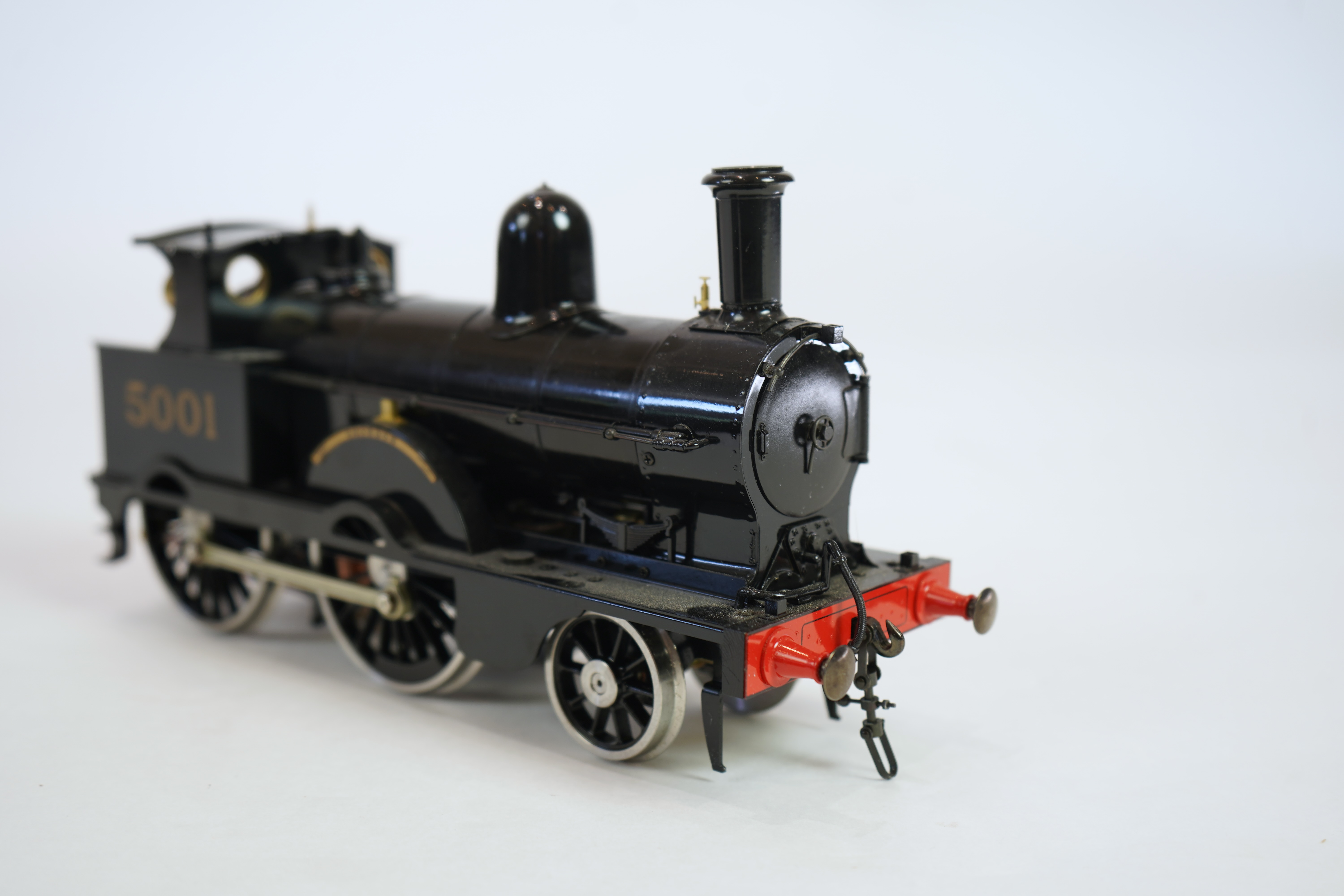 A Gauge One Aster Hobbies live steam LMS Precedent Class, 2-4-0 tender locomotive, in the final unlined black livery as Snowdon 5001, with spirit fired working two cylinder motion.